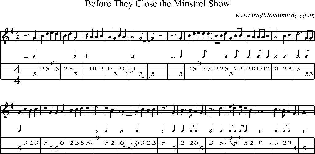 Mandolin Tab and Sheet Music for Before They Close The Minstrel Show