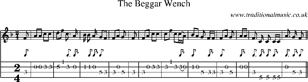 Mandolin Tab and Sheet Music for The Beggar Wench