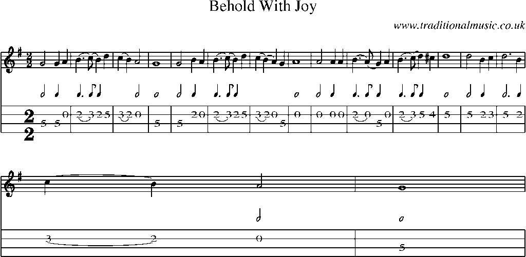 Mandolin Tab and Sheet Music for Behold With Joy
