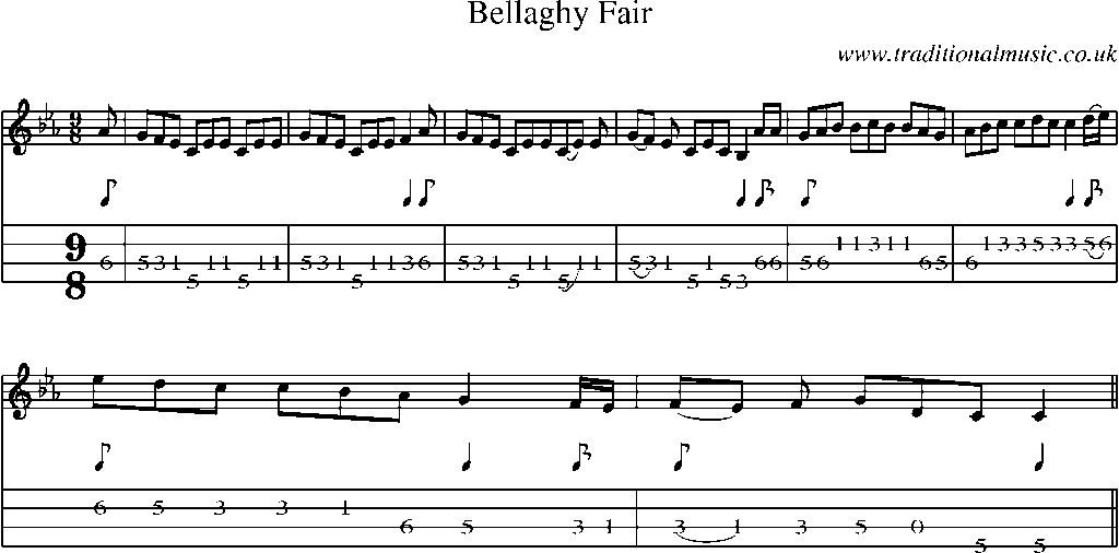Mandolin Tab and Sheet Music for Bellaghy Fair
