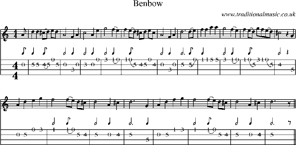 Mandolin Tab and Sheet Music for Benbow