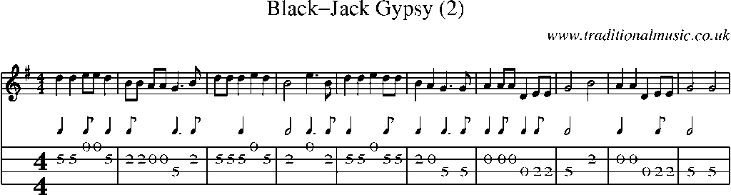 Mandolin Tab and Sheet Music for Black-jack Gypsy (2)