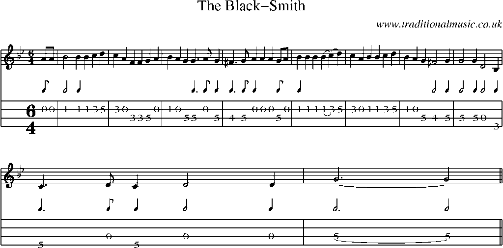 Mandolin Tab and Sheet Music for The Black-smith
