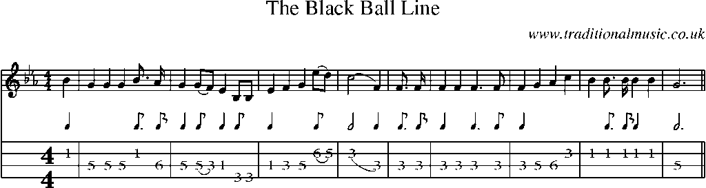 Mandolin Tab and Sheet Music for The Black Ball Line