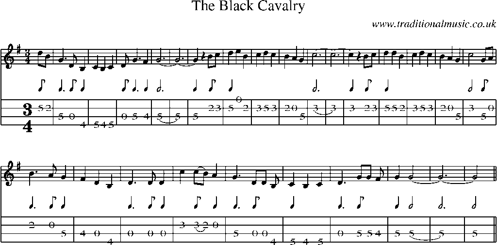 Mandolin Tab and Sheet Music for The Black Cavalry