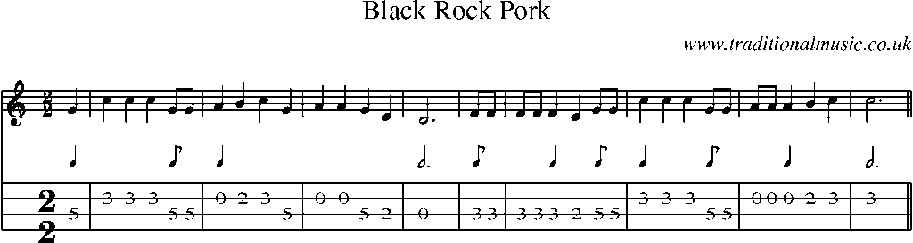 Mandolin Tab and Sheet Music for Black Rock Pork