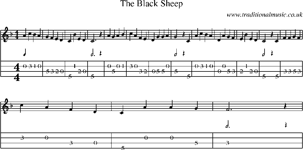 Mandolin Tab and Sheet Music for The Black Sheep