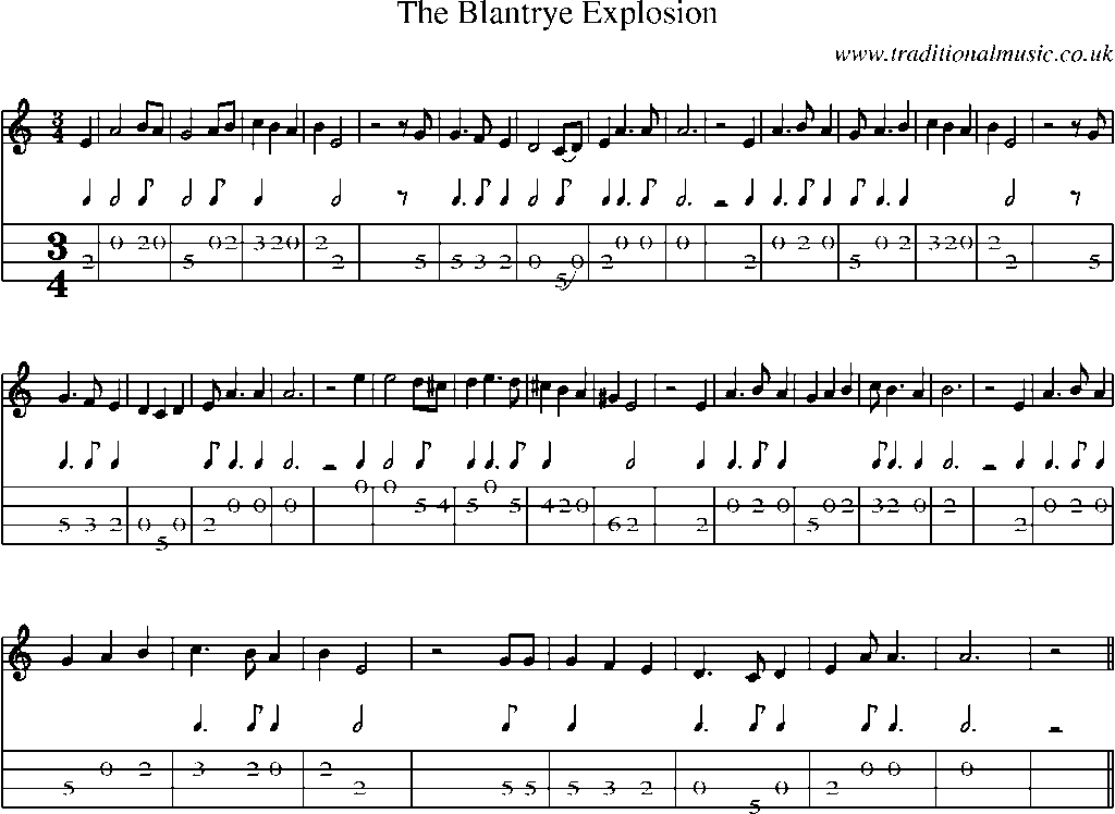 Mandolin Tab and Sheet Music for The Blantrye Explosion