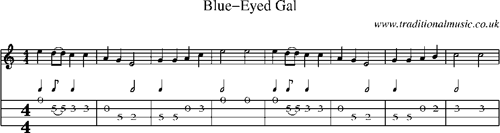 Mandolin Tab and Sheet Music for Blue-eyed Gal