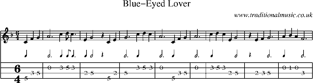 Mandolin Tab and Sheet Music for Blue-eyed Lover