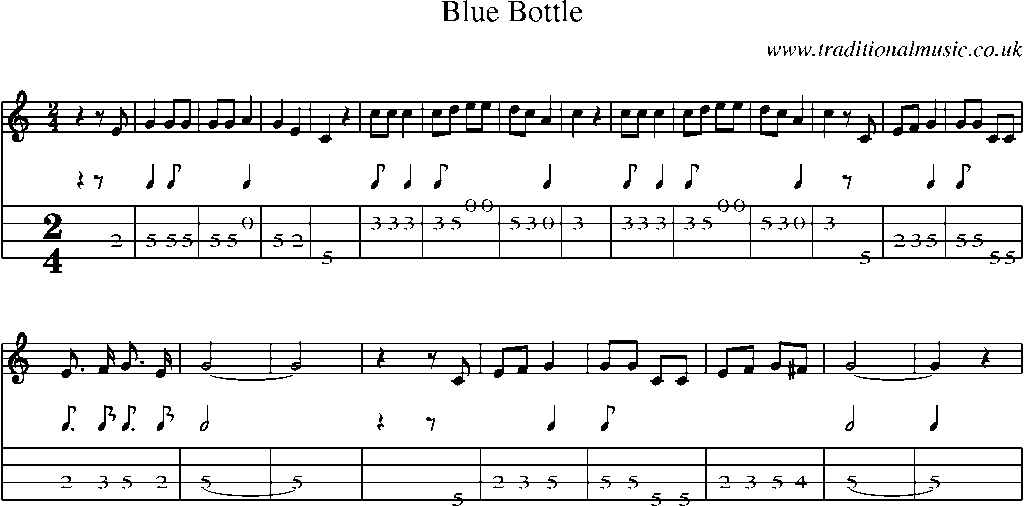 Mandolin Tab and Sheet Music for Blue Bottle