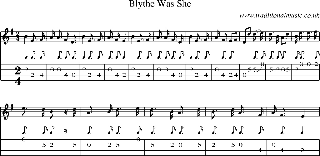 Mandolin Tab and Sheet Music for Blythe Was She