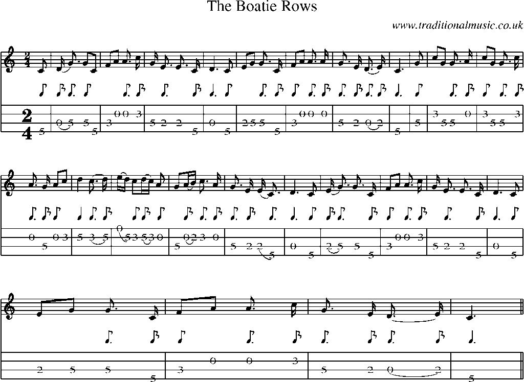 Mandolin Tab and Sheet Music for The Boatie Rows