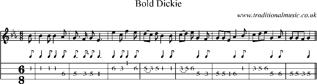 Mandolin Tab and Sheet Music for Bold Dickie