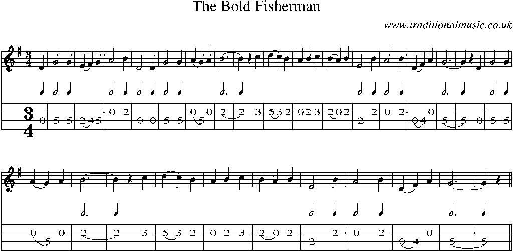 Mandolin Tab and Sheet Music for The Bold Fisherman(1)(1)