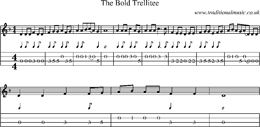 Mandolin Tab and Sheet Music for The Bold Trellitee