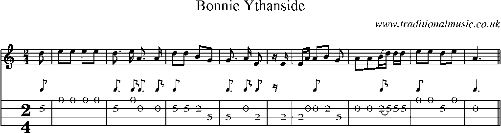 Mandolin Tab and Sheet Music for Bonnie Ythanside