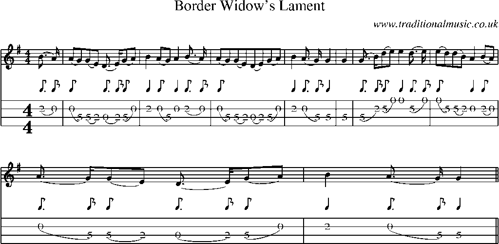 Mandolin Tab and Sheet Music for Border Widow's Lament