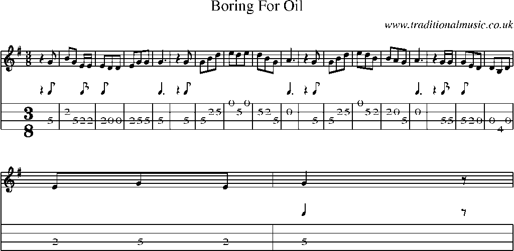 Mandolin Tab and Sheet Music for Boring For Oil