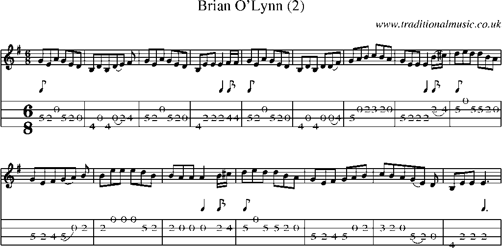 Mandolin Tab and Sheet Music for Brian O'lynn (2)