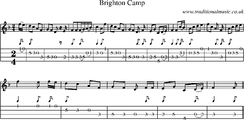 Mandolin Tab and Sheet Music for Brighton Camp