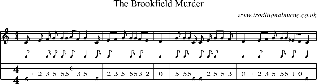 Mandolin Tab and Sheet Music for The Brookfield Murder