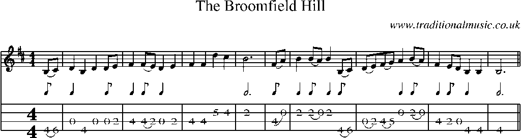 Mandolin Tab and Sheet Music for The Broomfield Hill