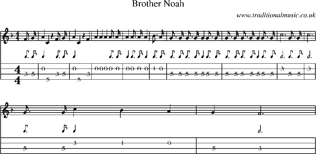Mandolin Tab and Sheet Music for Brother Noah