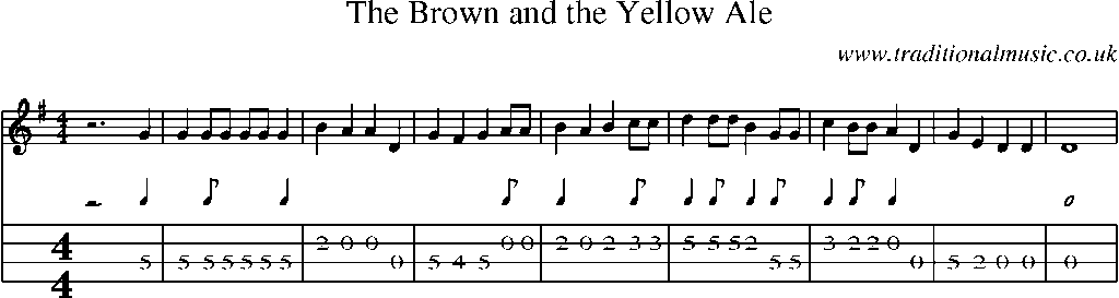 Mandolin Tab and Sheet Music for The Brown And The Yellow Ale