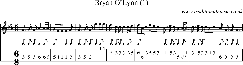 Mandolin Tab and Sheet Music for Bryan O'lynn (1)