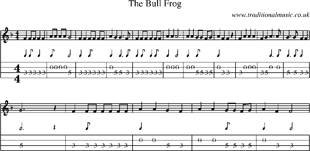 Mandolin Tab and Sheet Music for The Bull Frog