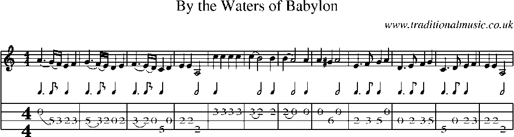 Mandolin Tab and Sheet Music for By The Waters Of Babylon