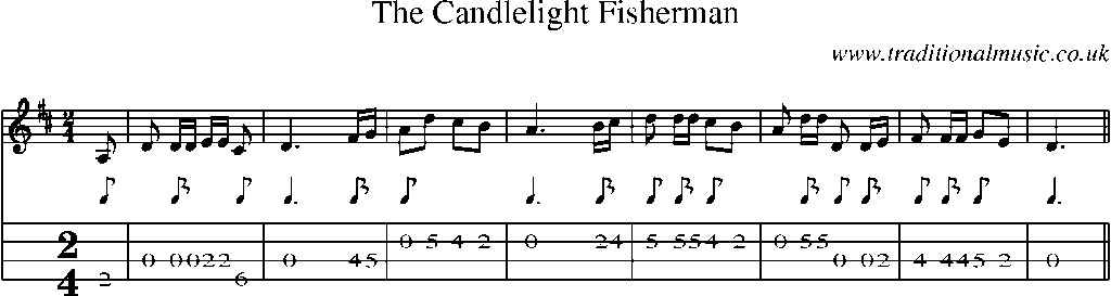 Mandolin Tab and Sheet Music for The Candlelight Fisherman