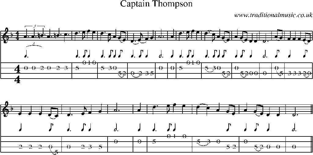 Mandolin Tab and Sheet Music for Captain Thompson