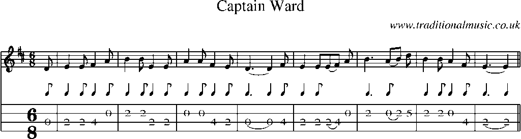 Mandolin Tab and Sheet Music for Captain Ward