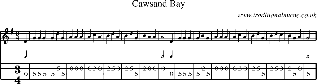 Mandolin Tab and Sheet Music for Cawsand Bay