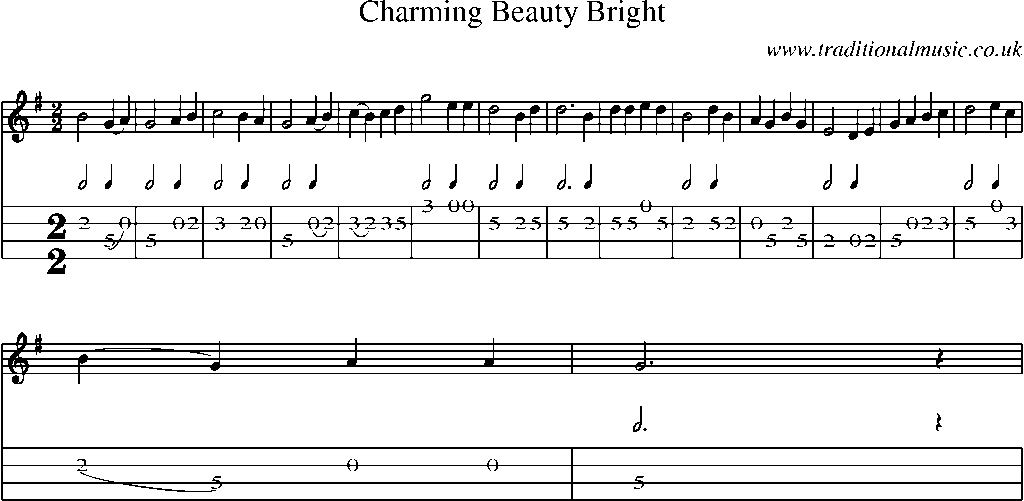 Mandolin Tab and Sheet Music for Charming Beauty Bright