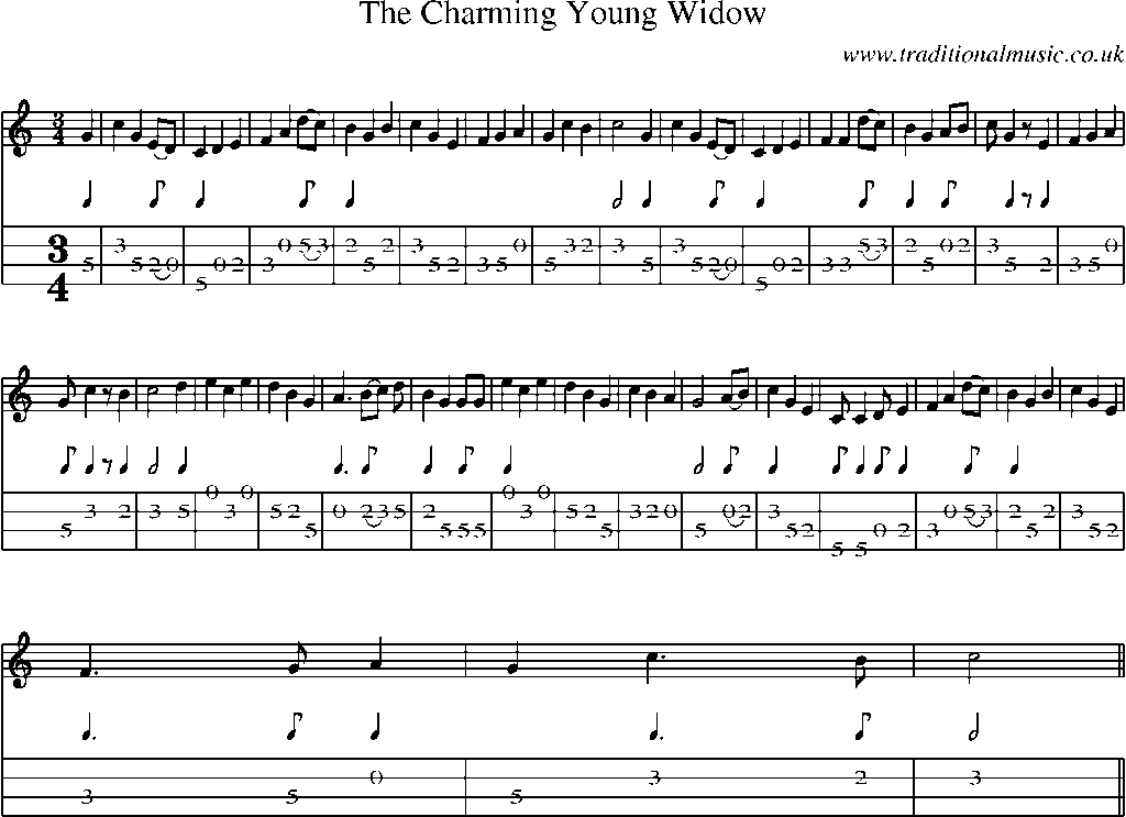 Mandolin Tab and Sheet Music for The Charming Young Widow