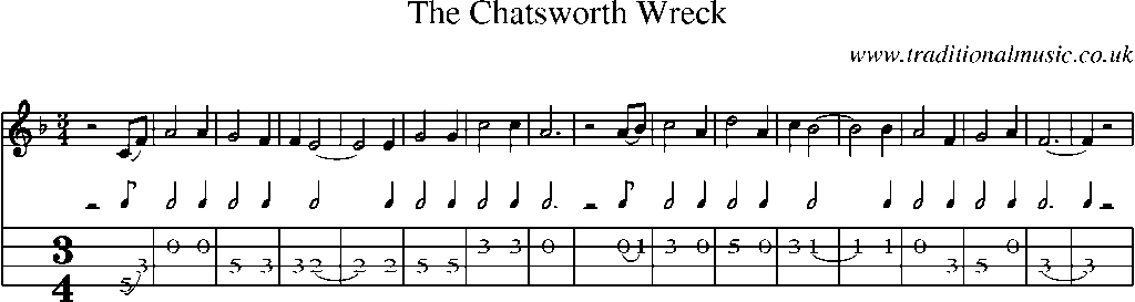 Mandolin Tab and Sheet Music for The Chatsworth Wreck
