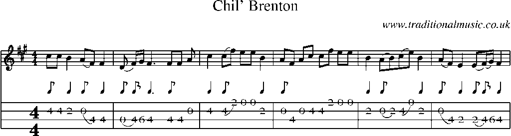 Mandolin Tab and Sheet Music for Chil' Brenton