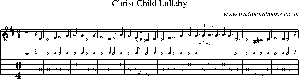Mandolin Tab and Sheet Music for Christ Child Lullaby