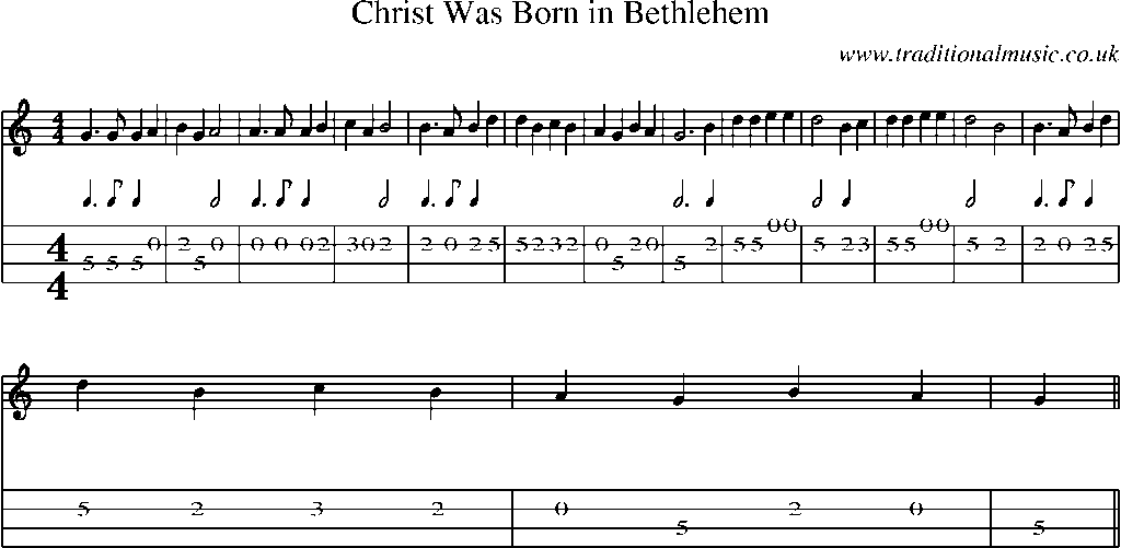 Mandolin Tab and Sheet Music for Christ Was Born In Bethlehem