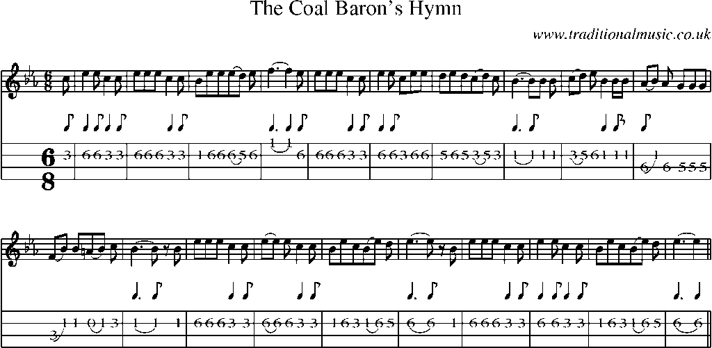 Mandolin Tab and Sheet Music for The Coal Baron's Hymn