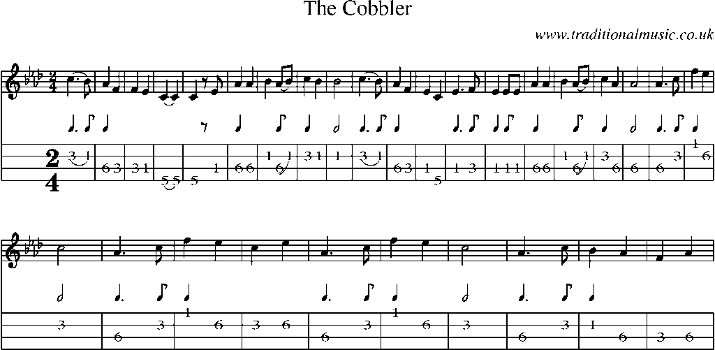 Mandolin Tab and Sheet Music for The Cobbler