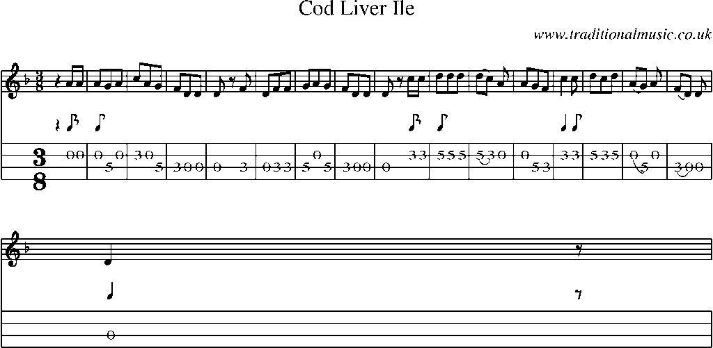 Mandolin Tab and Sheet Music for Cod Liver Ile