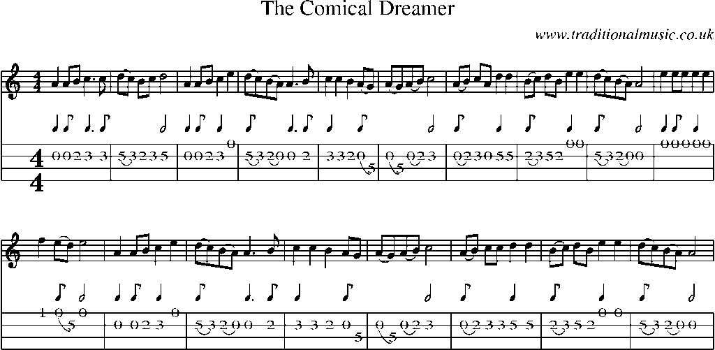 Mandolin Tab and Sheet Music for The Comical Dreamer