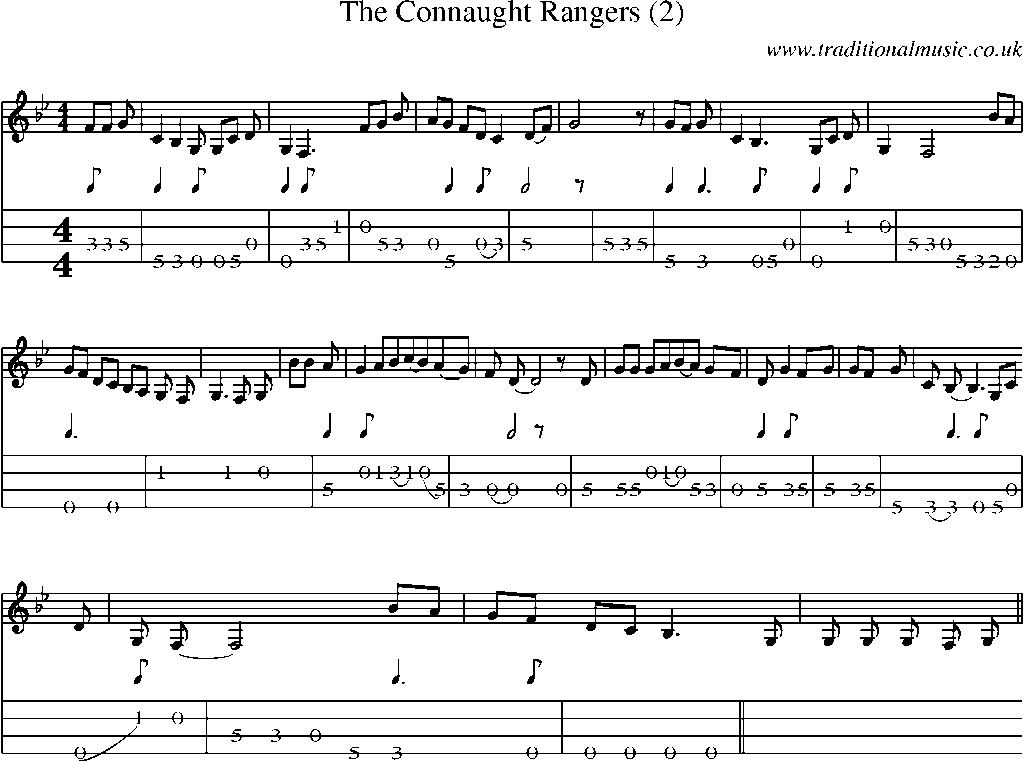 Mandolin Tab and Sheet Music for The Connaught Rangers (2)