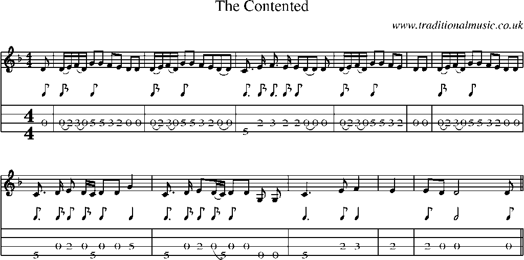 Mandolin Tab and Sheet Music for The Contented