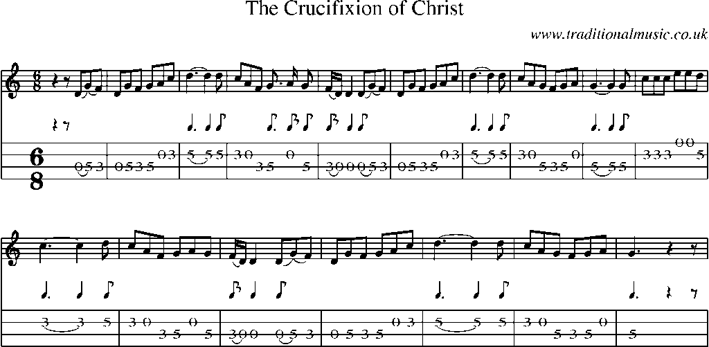 Mandolin Tab and Sheet Music for The Crucifixion Of Christ