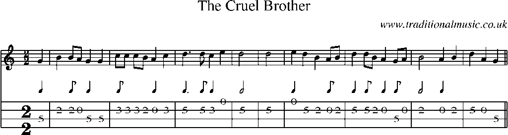 Mandolin Tab and Sheet Music for The Cruel Brother(1)